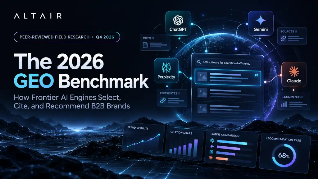2026 GEO Benchmark sobre cómo ChatGPT, Gemini, Perplexity y Claude seleccionan, citan y recomiendan marcas B2B